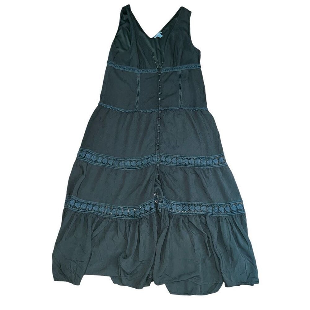 VERSONA Green Button Down Sleeveless Maxi Dress Size L